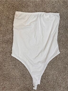 PrettyLittleThing White Strapless Bodysuit Revolve